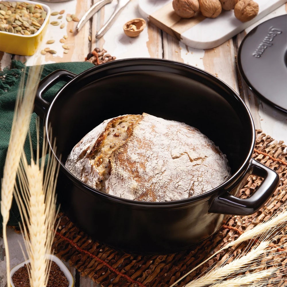 Ceraflame Duo Ceramic Cookware Set Handcrafted Scratch Resistant 9 Piece (Black)