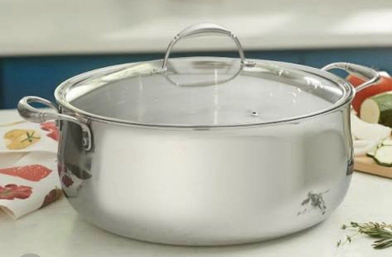 Princess House Heritage 18-Qt Stainless Steel Casserole Pan with Lid