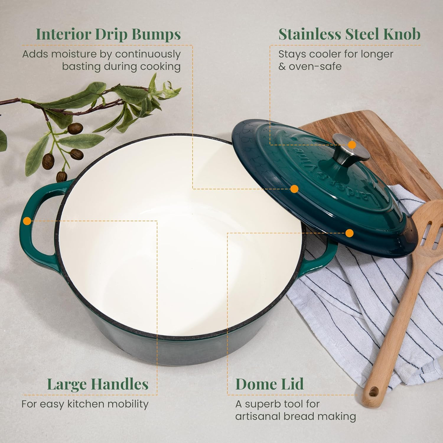 20-Piece Bondi Cookware Set: Dutch Oven, Saucepan, Utensils & Trivets