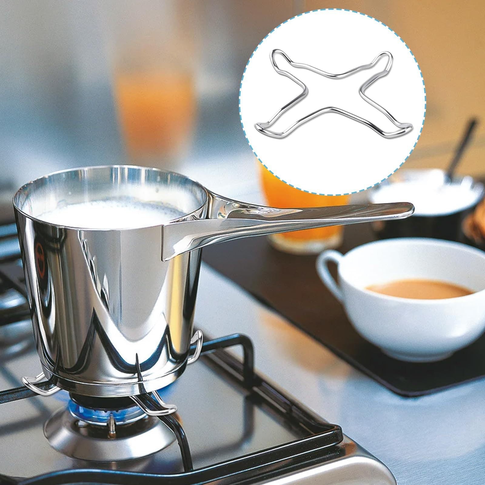 Stainless Steel Gas Ring Reducer & Heat Diffuser for Stovetop Kitchen Use