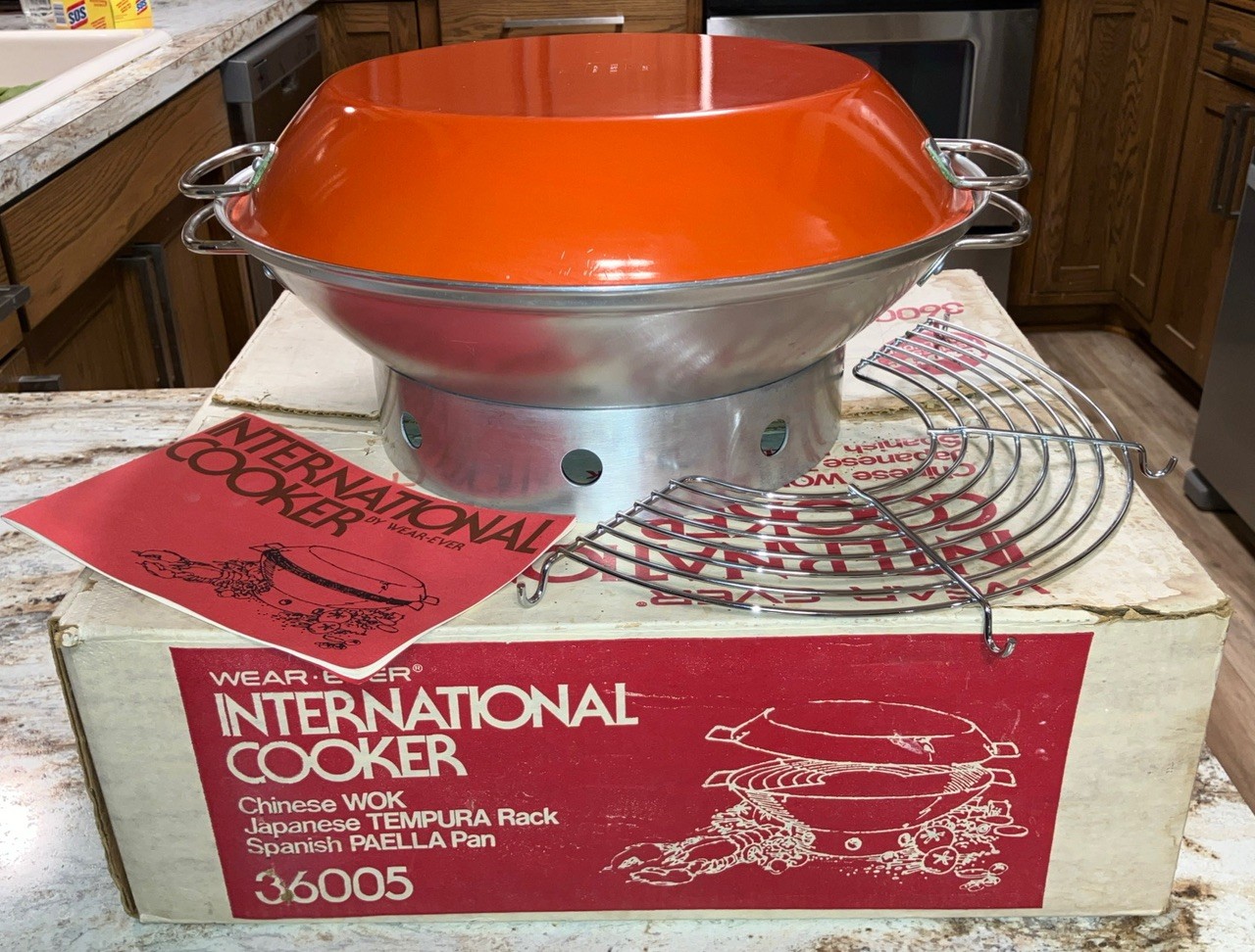 Vtg International Cooker Wok Paella Pan Tempura