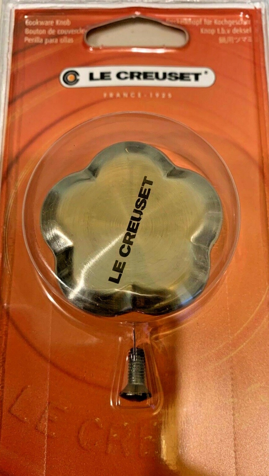 Le Creuset Stainless Steel Flower Knob Size 1.8″ Brand New in Sealed Pack