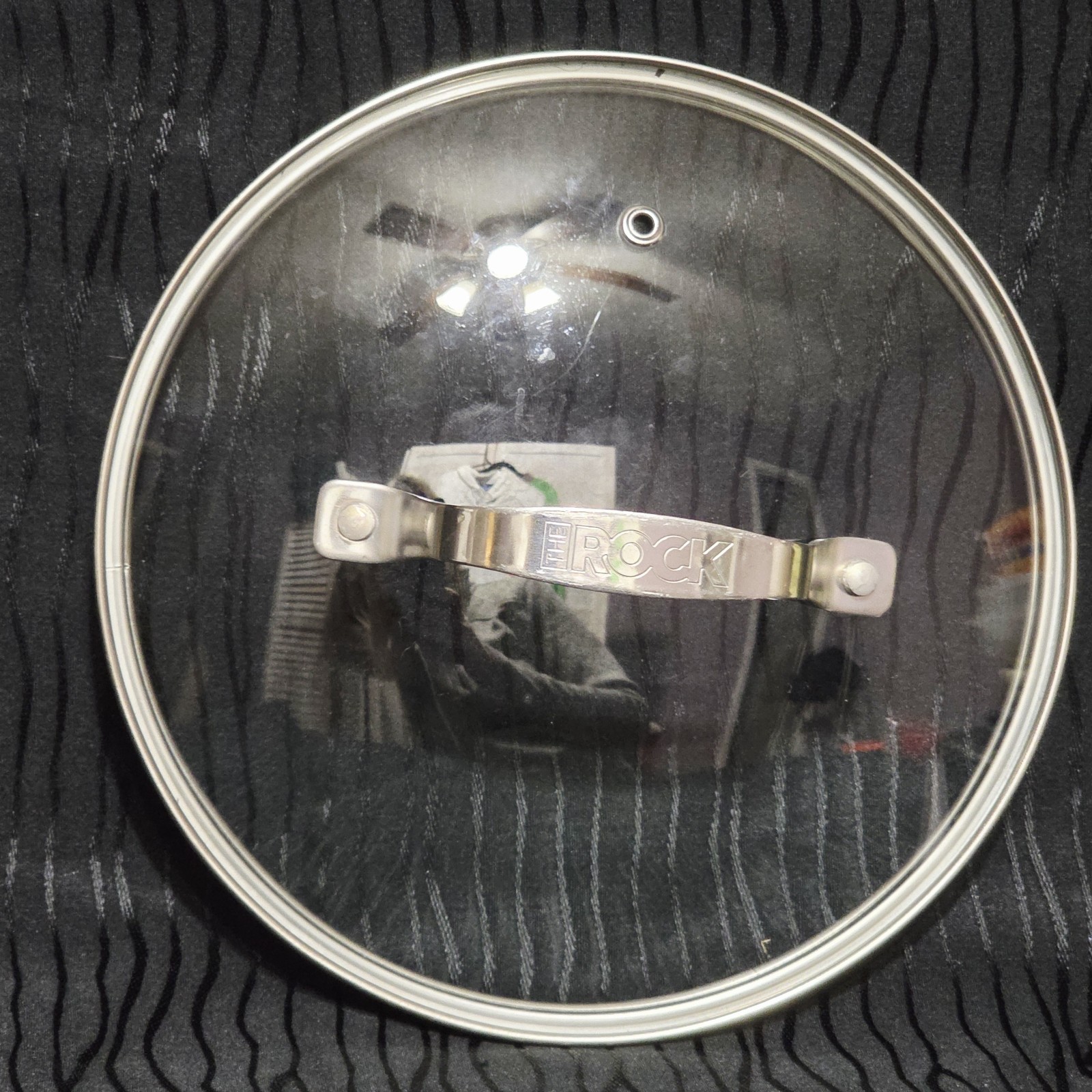 The Rock 8″ Glass Lid Replacement Pot Pan Cover Vented Stainless Rim 8.5″ OD