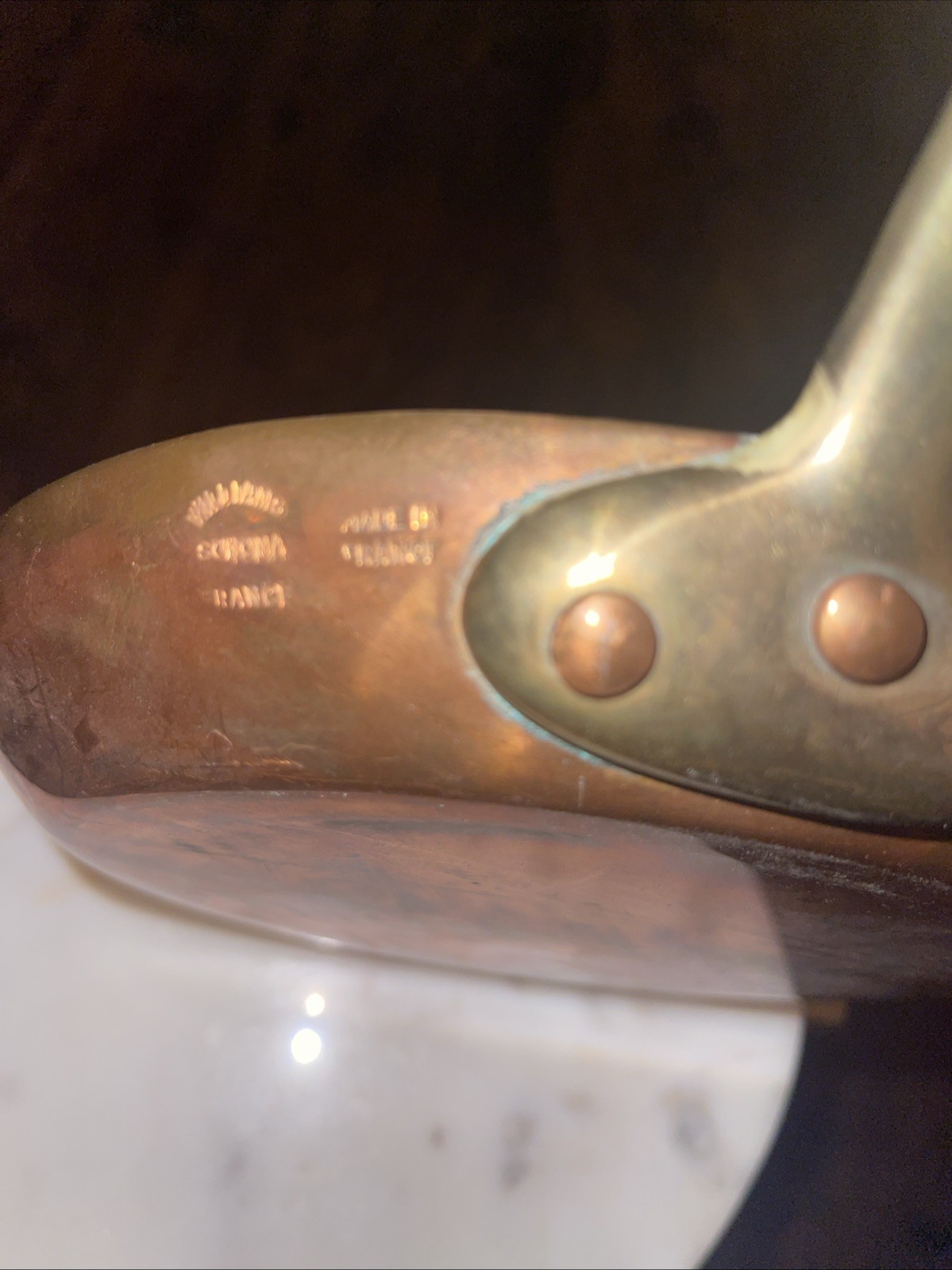 Williams Sonoma Copper & Brass SKILLET Pan 8″ x 1.25″ Made in France