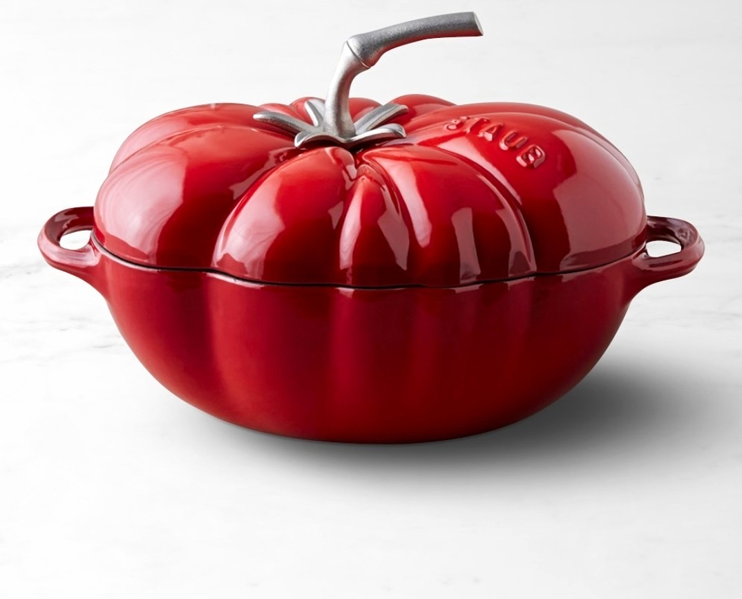 Staub 2.75 qt Pumpkin Cocotte Casserole Cast Iron Enamel Red w/ Lid