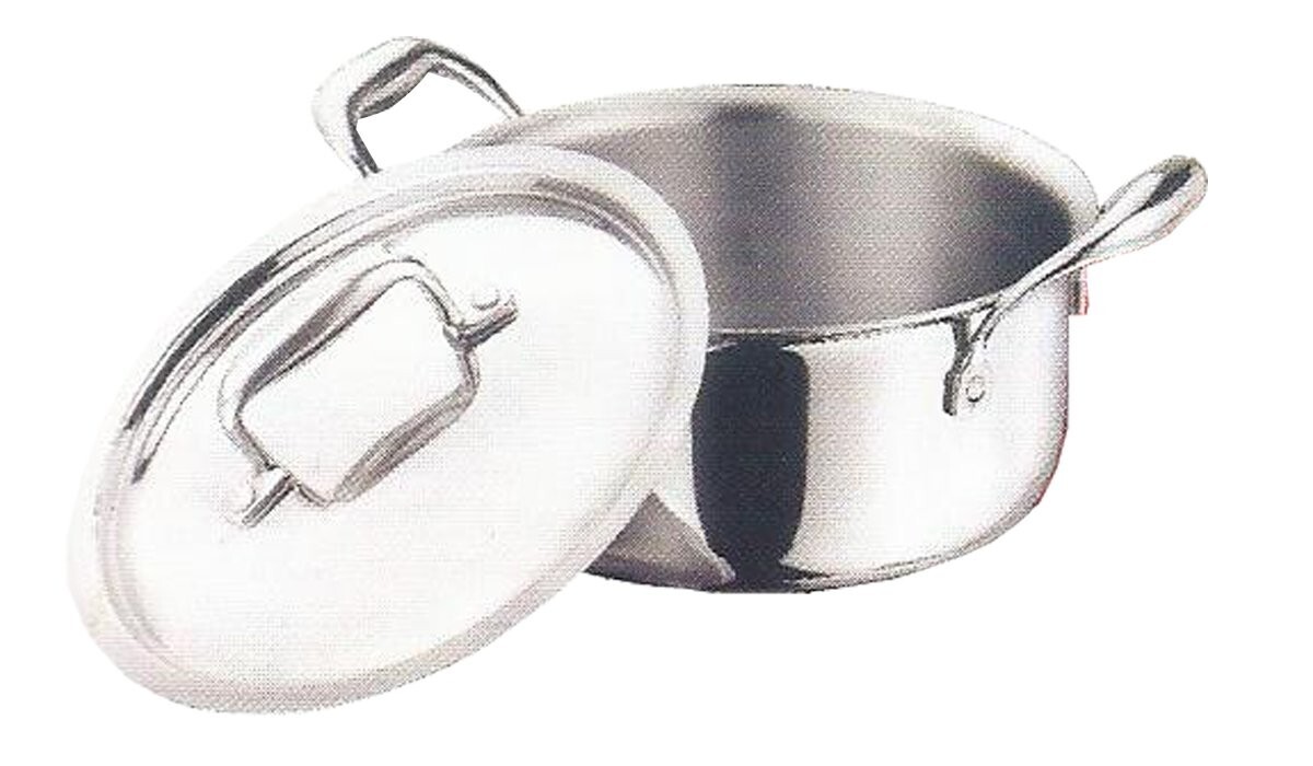 Vinod Platinum Triply Stainless Steel Saucepot Biryani Curry Pot With Lid 3 litr