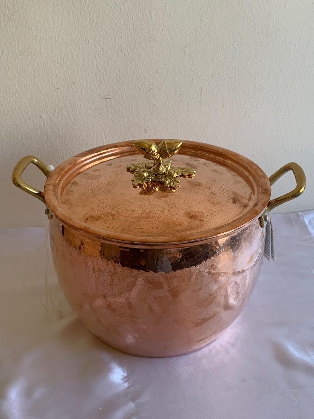 RUFFONI COPPER STOCK POT HISTORIA COLLECTION HAMMERED W/ACORN KNOB 7.5 QT NEW