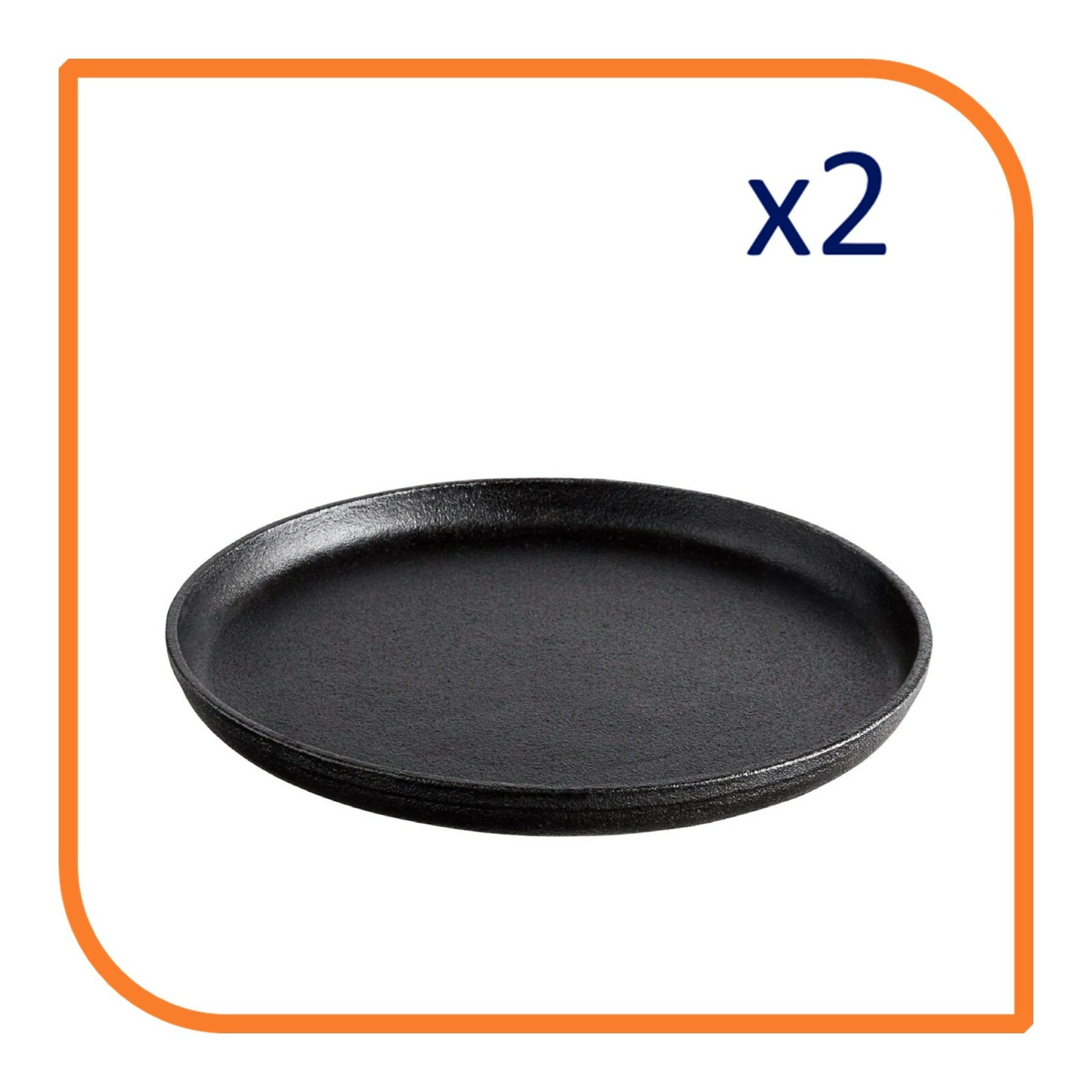 9″ Pre-Seasoned Cast Iron Fajita Skillet (2 Skillets) by MyXOHome