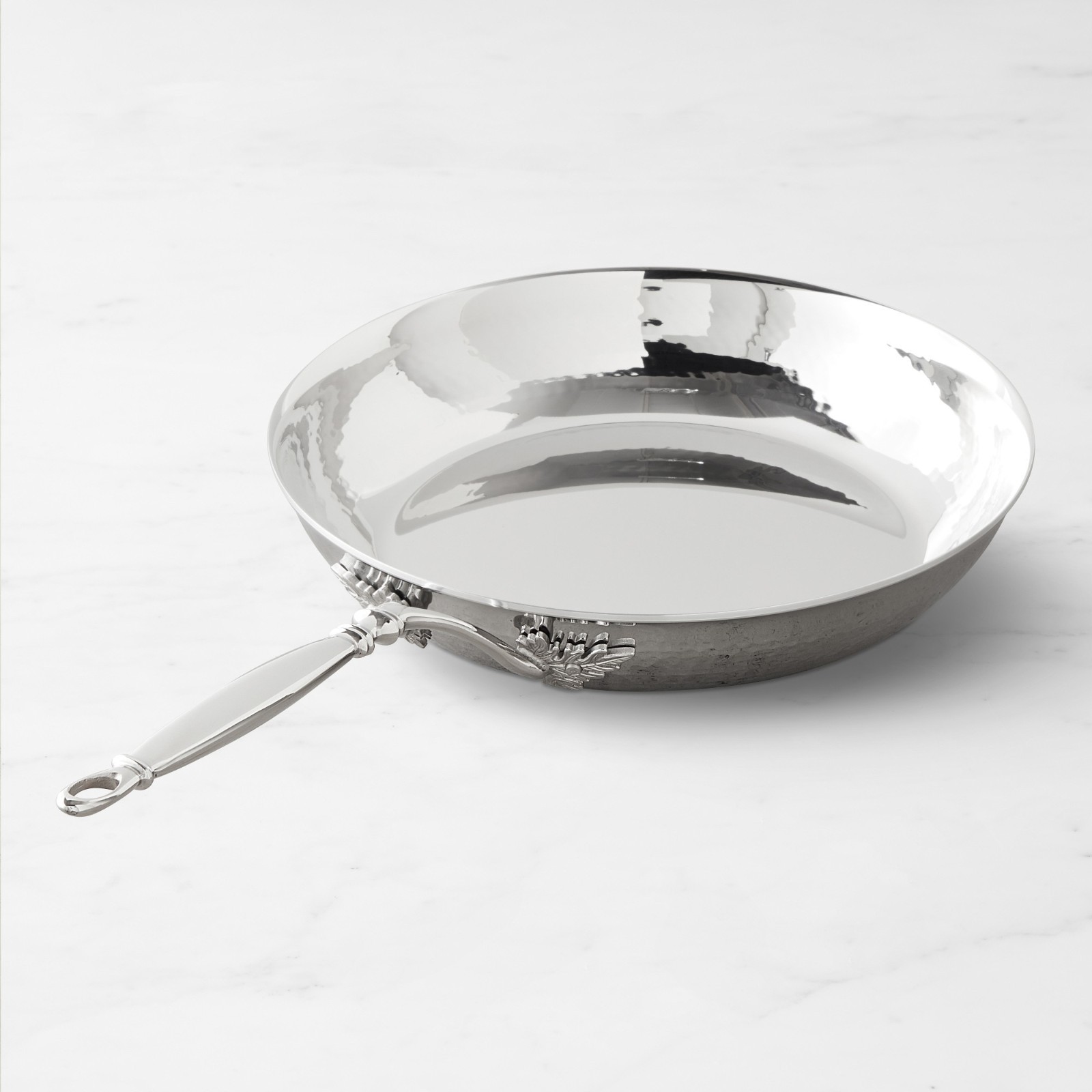 Ruffoni Opus Prima Hammered Stainless-Steel Fry Pans, 12″, Ships Free from US