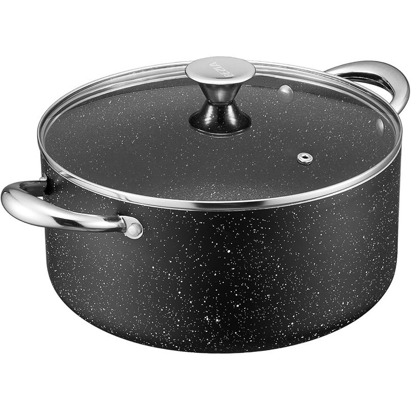 12Qt Non-Stick Granite Cooking Pot W/ Lid Induction Safe Aluminum Stock Pot New