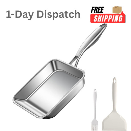 Toutrop 7.5″ Japanese Omelette Pan 316 Stainless Steel Square
