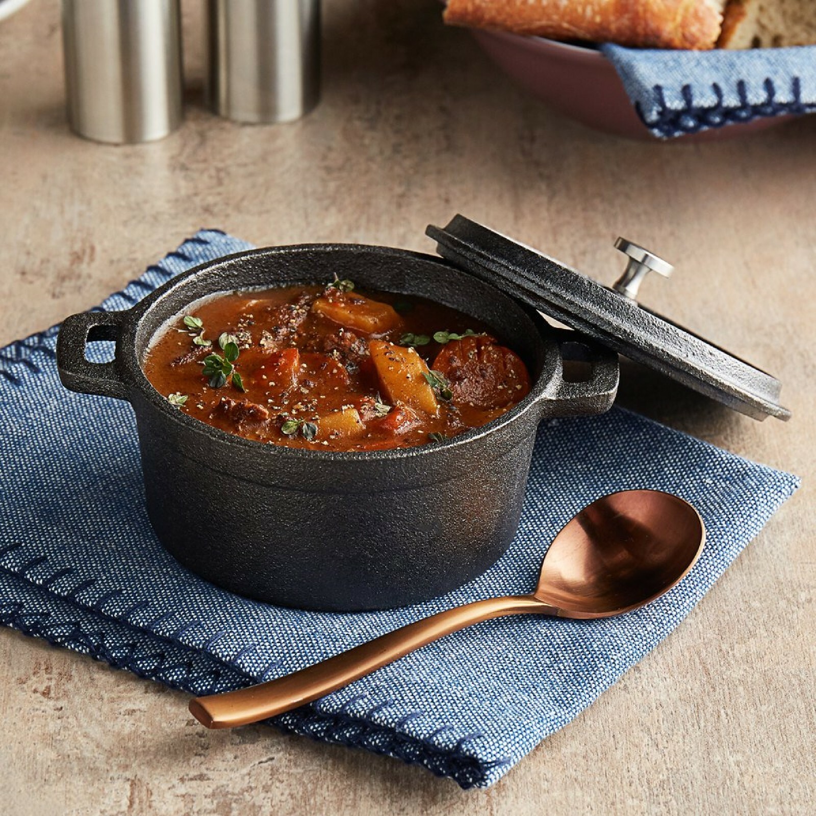 16 oz. Pre-Seasoned Mini Cast Iron Pot with Cover (4 Pots) by MyXOHome