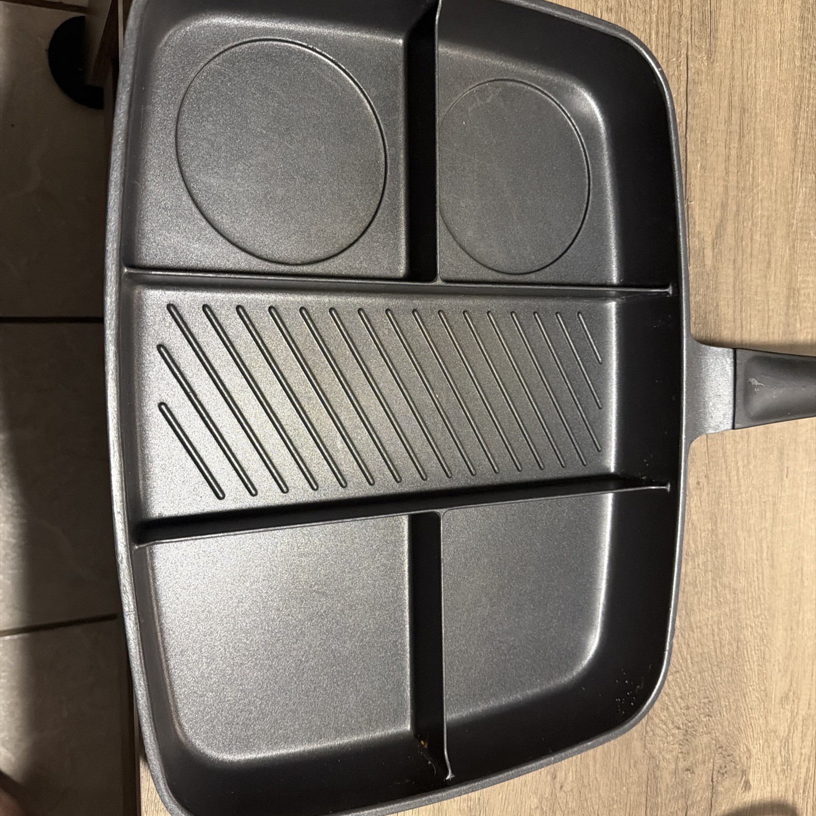 Tramontina 5-in-1 multi-section grill pan. All In One Cooking!