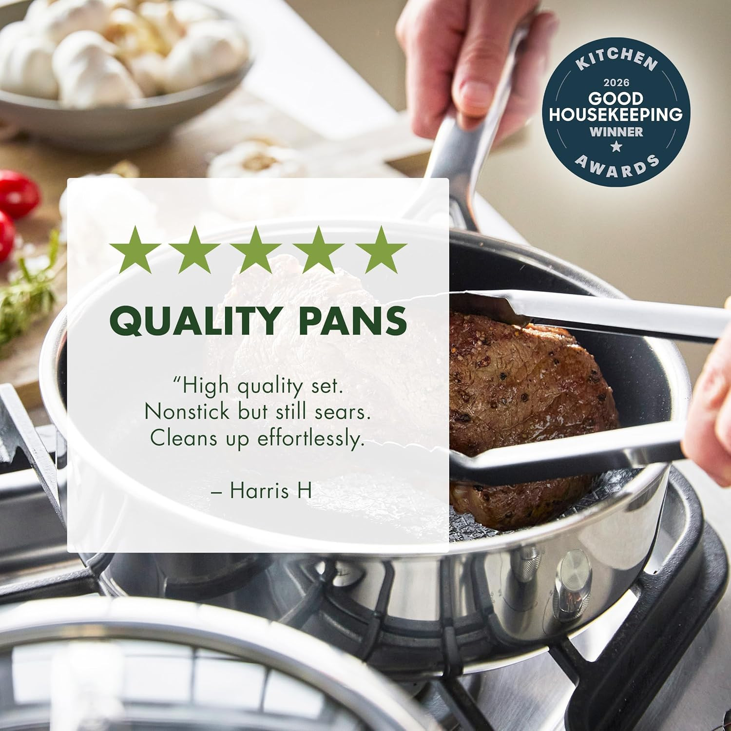 Spectra 10-Piece Cookware Set, Induction-Ready, Nonstick & Oven Safe