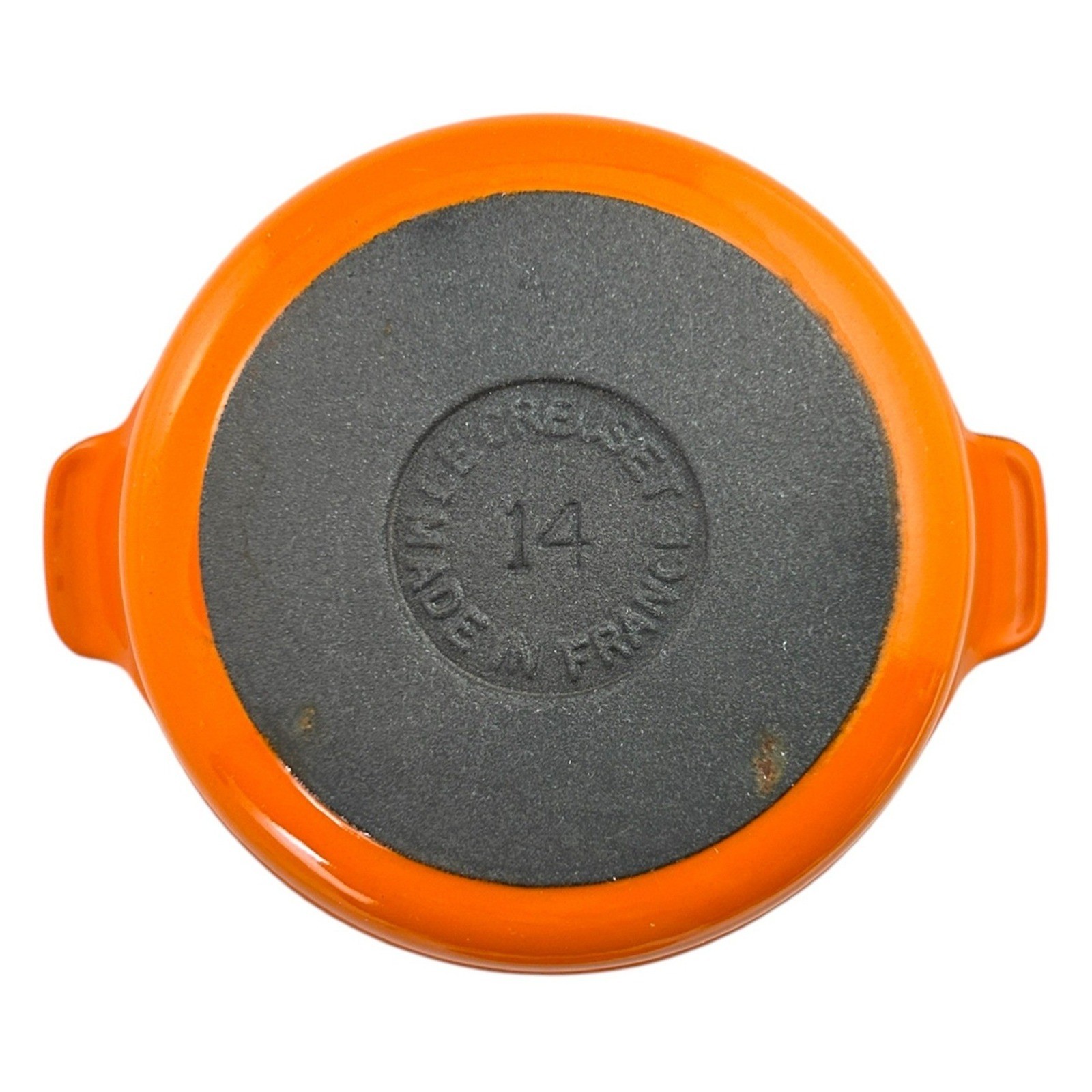 Le Creuset Enameled Cast Iron Mini Round Cocotte #14 Orange Made In France