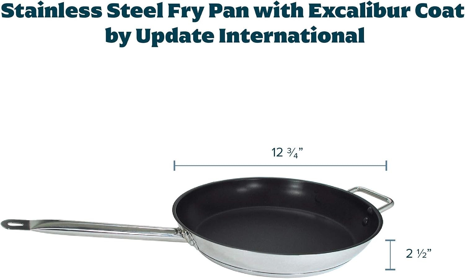 SFC-12) Stainless-Steel Fry Pan with Excalibur Coat, 12.75 inches
