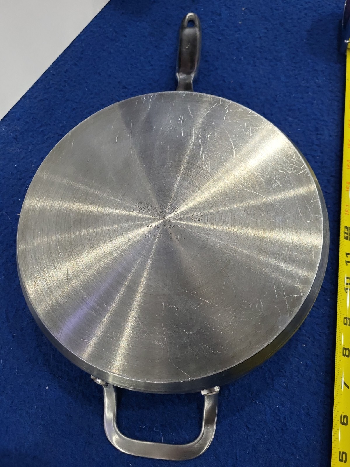 Calphalon 5003 3 Quart Saute Pan With Lid Stainless Steel Helper Handle