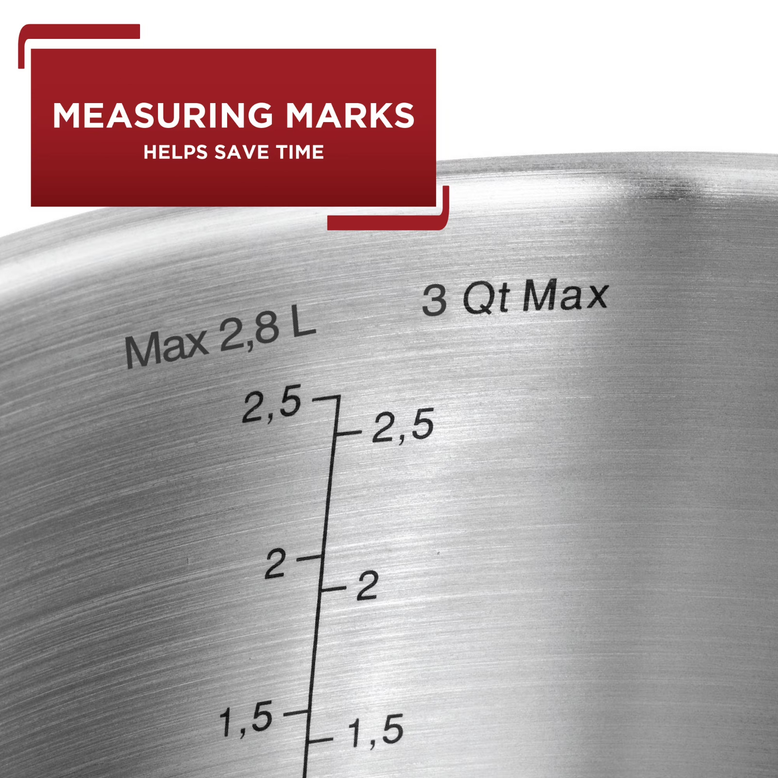 T-fal Cook & Strain Stainless Steel Cookware, Sauce Pan with lid, 3 quart