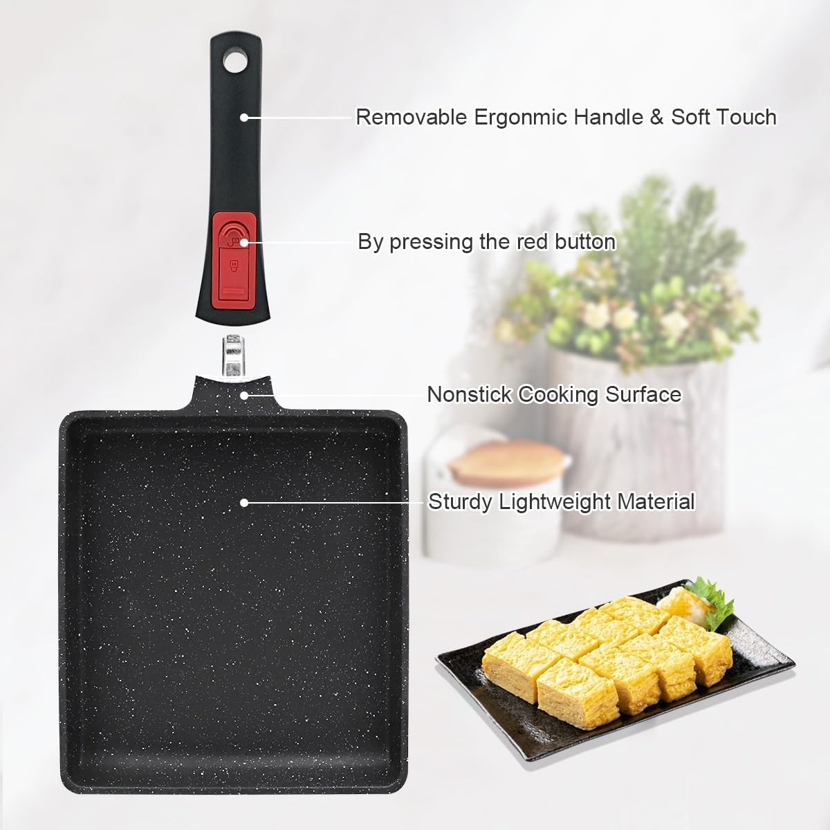 Tamagoyaki Japanese Omelette Pan, Japanese Egg Pan, Square Egg Pan Nonstick, …