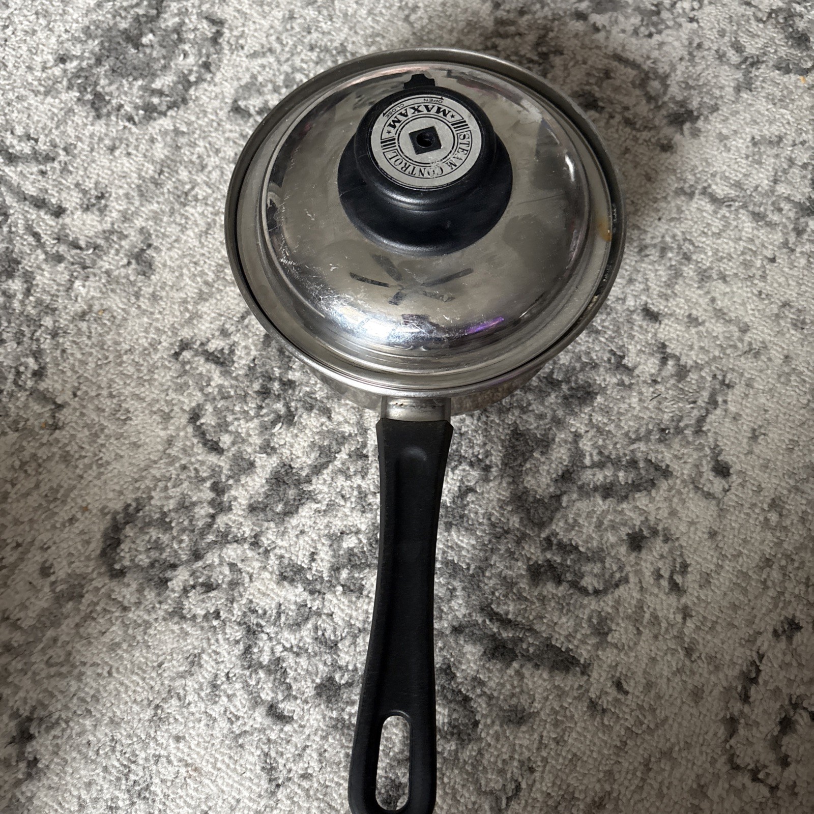 Vintage Maxam Stainless Steel 2.5 qt Waterless Cookware w/Steam Control Lid