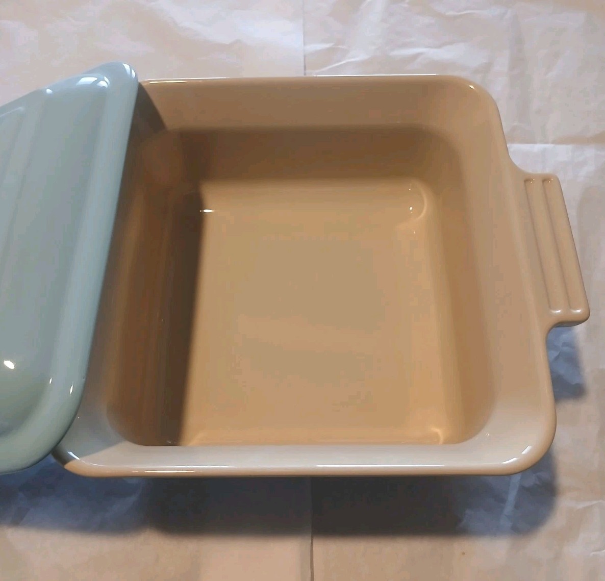 Le Creuset Seconds Stoneware 23cm/3L Square Casserole Dish with Lid, Sky Blue