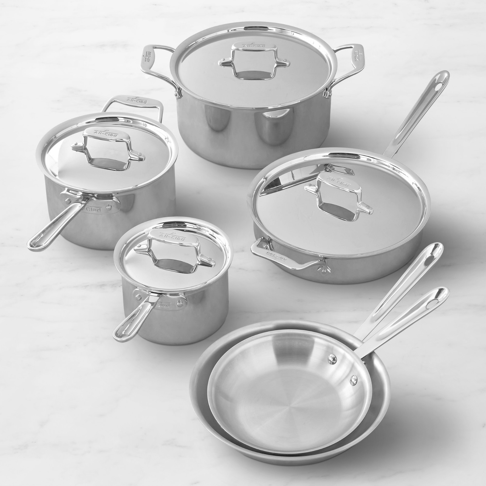 All-Clad D5® Stainless-Steel 10-Piece Cookware Set, Ships Free from USA
