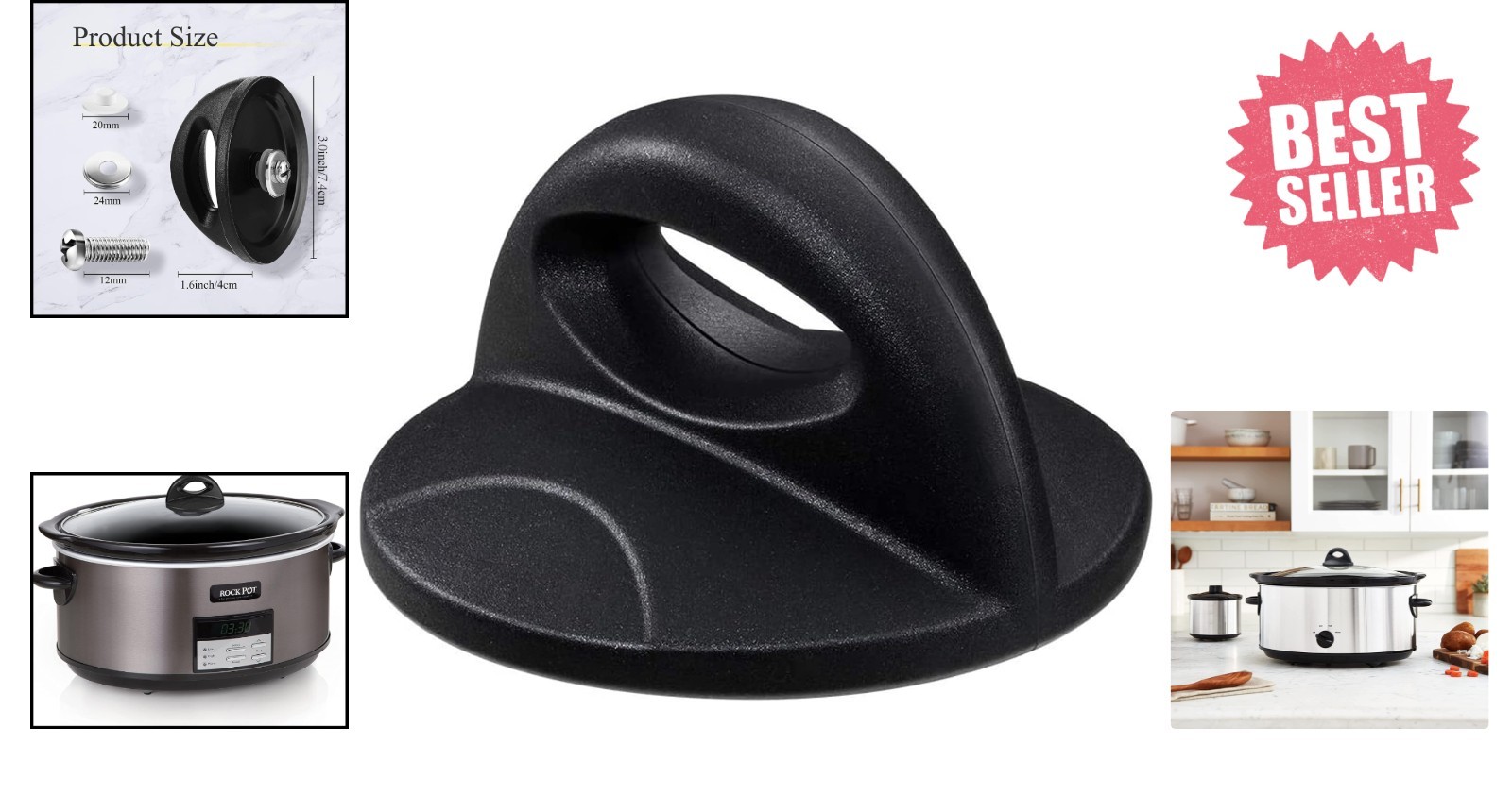 Heat Resistant Universal Pot Lid Handle – 3 Inch Knob for Convenient Cooking