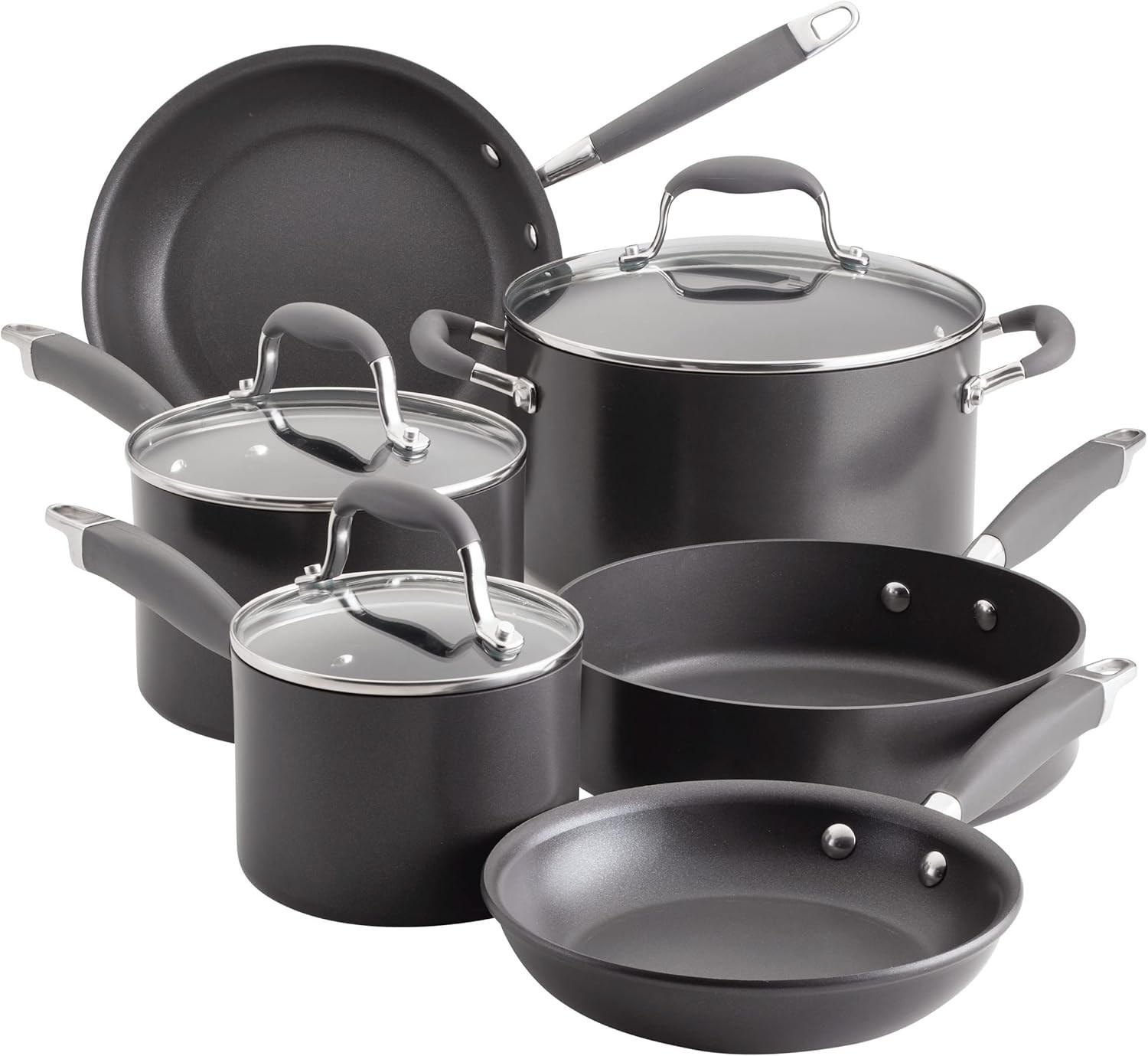 Anolon Advanced Home Hard Anodized Nonstick Cookware/Pots and Pans Set, 9 Piece