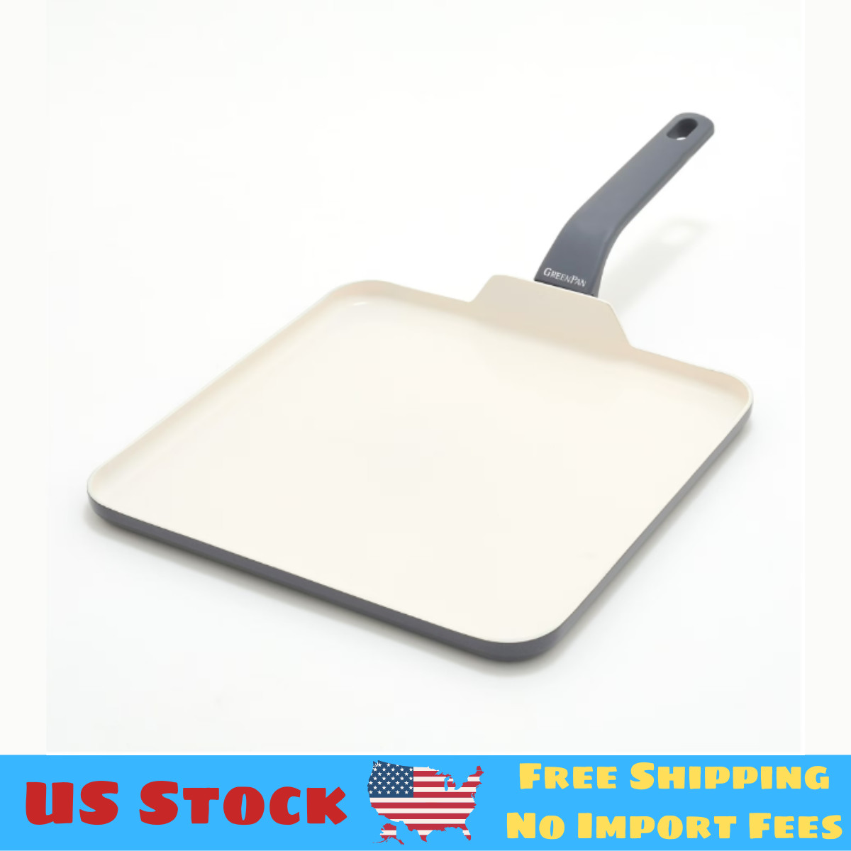 GreenPan Essence 11″ Ceramic Nonstick Griddle, Dishwasher Safe, Gray​