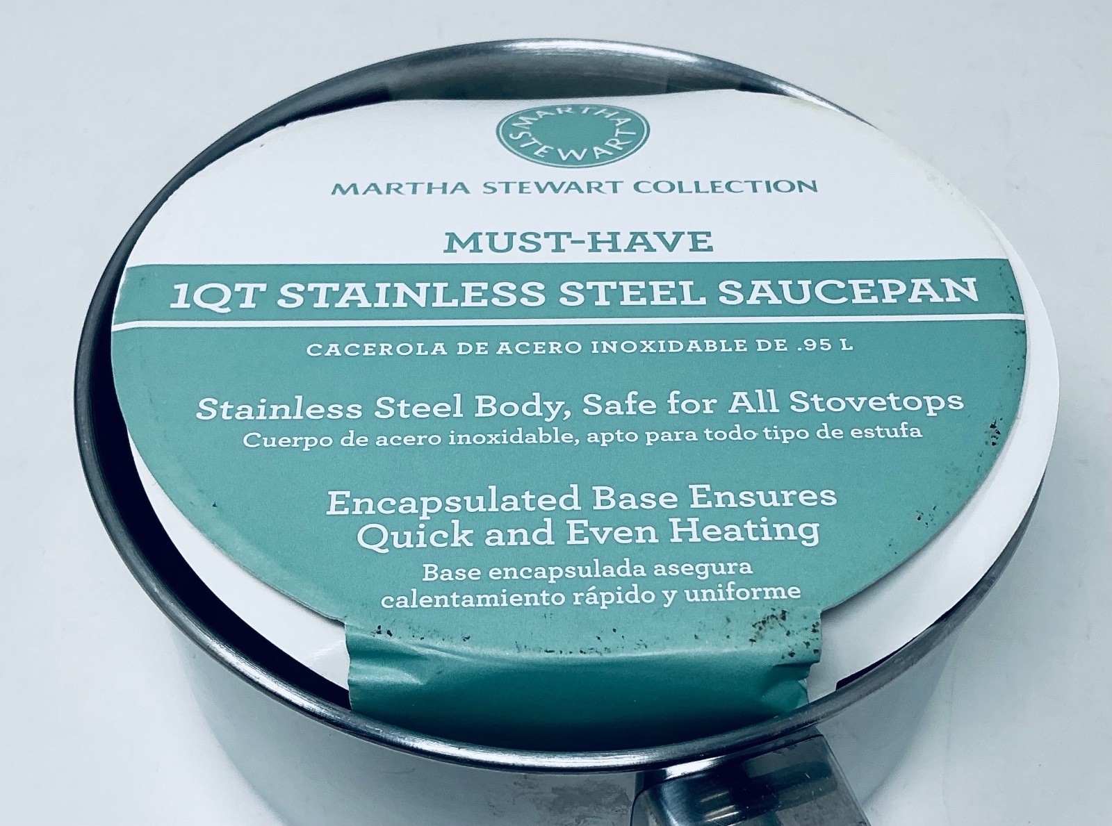 Martha Stewart Collection “Must-Have” Quart Stainless Steel Saucepan No Lid New