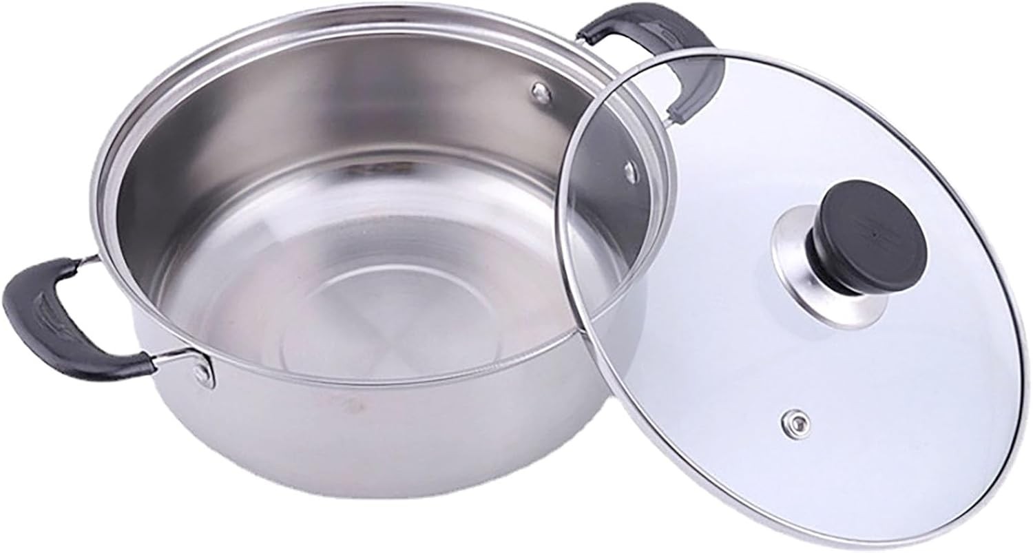 Stainless Steel Saucepan, 0.9 Quart Double Handle Milk and Soup Pot with Lid