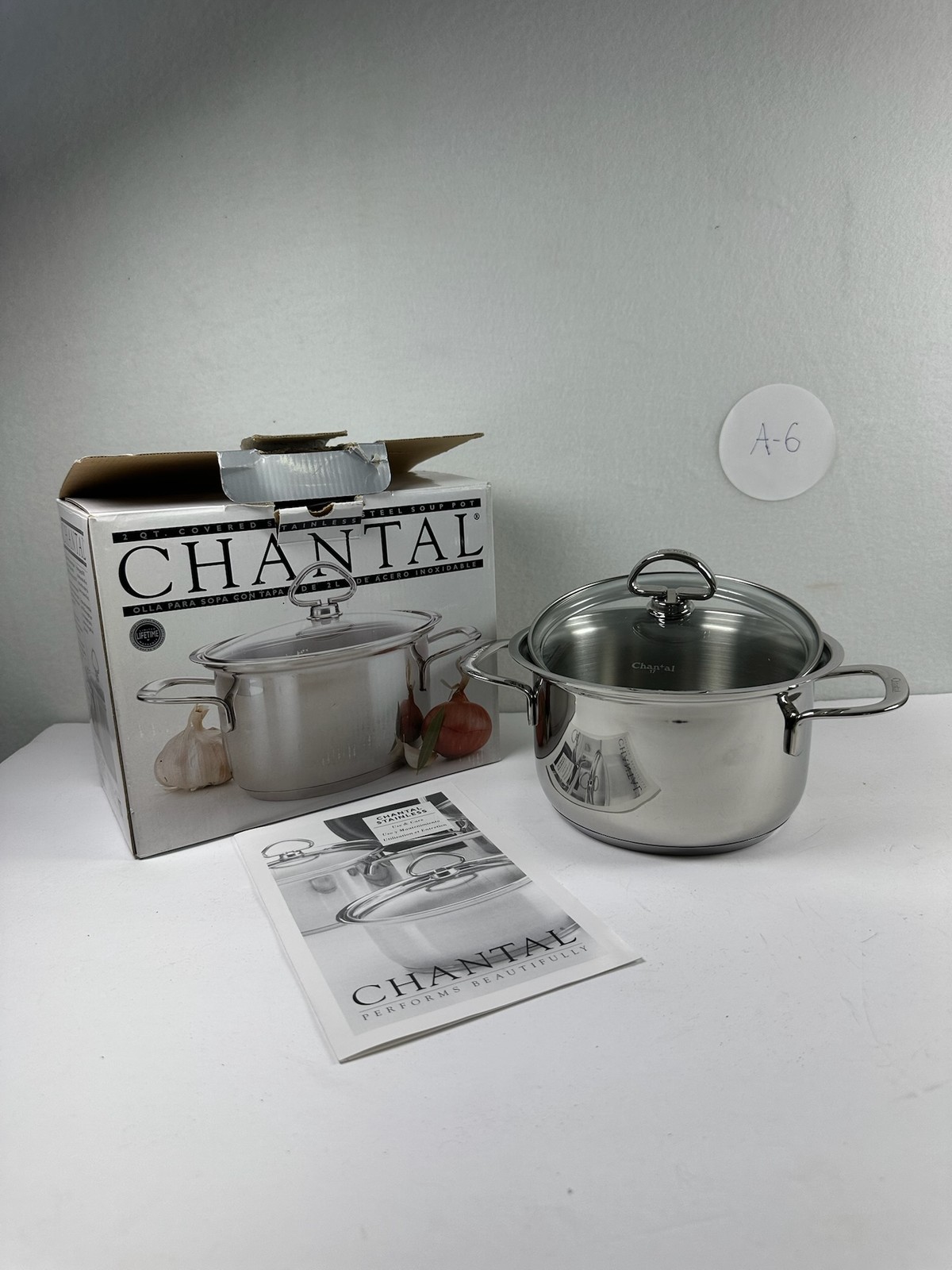 Chantal 2 Qt Stainless Steel Soup Pot SL32-160 w/ Glass Lid – New Other