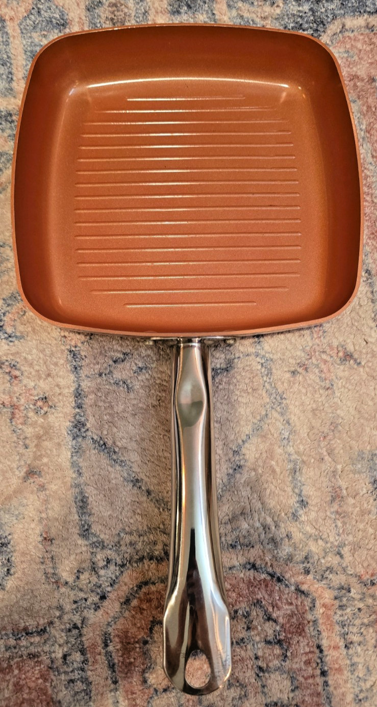 Copper Chef Grill Pan 9.5″ Steel Handle Non Stick S1 Induction Friendly