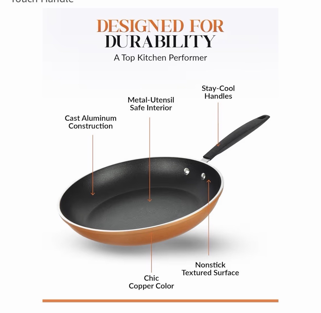 Gotham Steel Diamond Cast Textured 3-Pc. Non-Stick Set 8″/ 10″/ 12″ Fry Pans