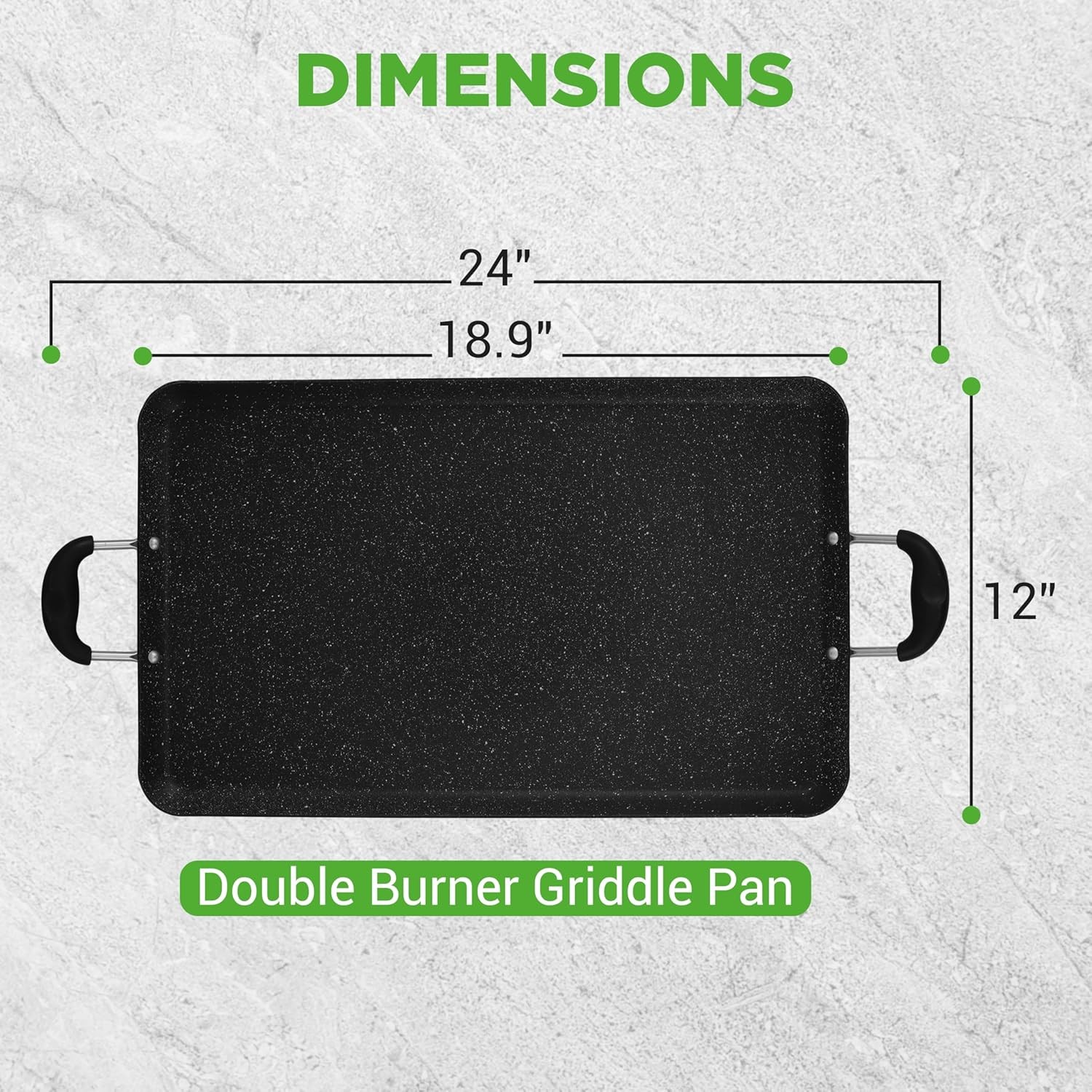 Double Burner Griddle Non-Stick Stove Top Griddle Gas Stove Dishwasher Safe