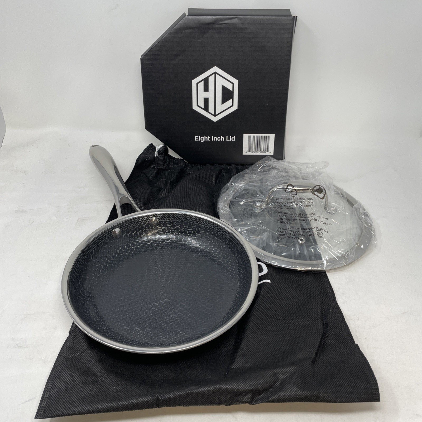 HexClad 8″ Hybrid Fry Frying Pan W/ Storage Bag TerraBond Nonstick Gordon Ramsay