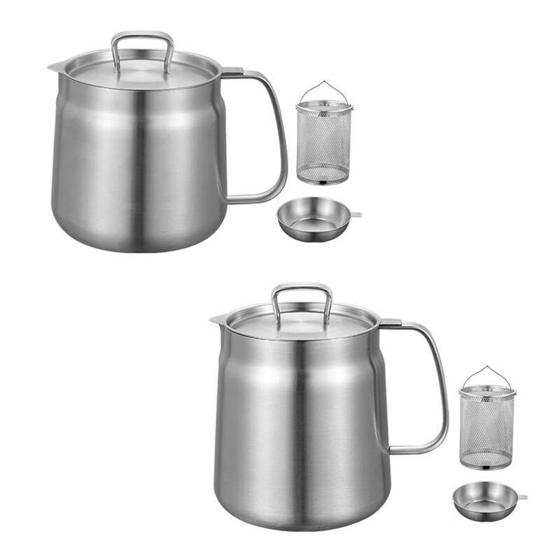 2-in-1 304 Stainless Steel Multifunctional Oil Strainer Pot Kitchen Deep Fryer
