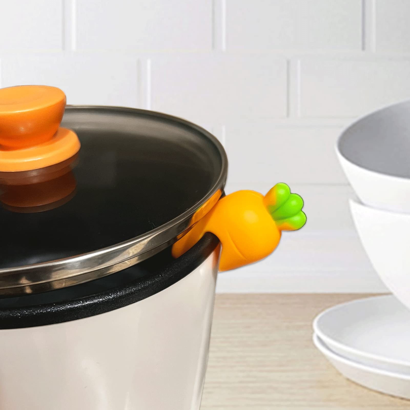 Spill-stop Silicone Lid Lifter Soup Pot Heat Resistant Keep Open 6 PCS
