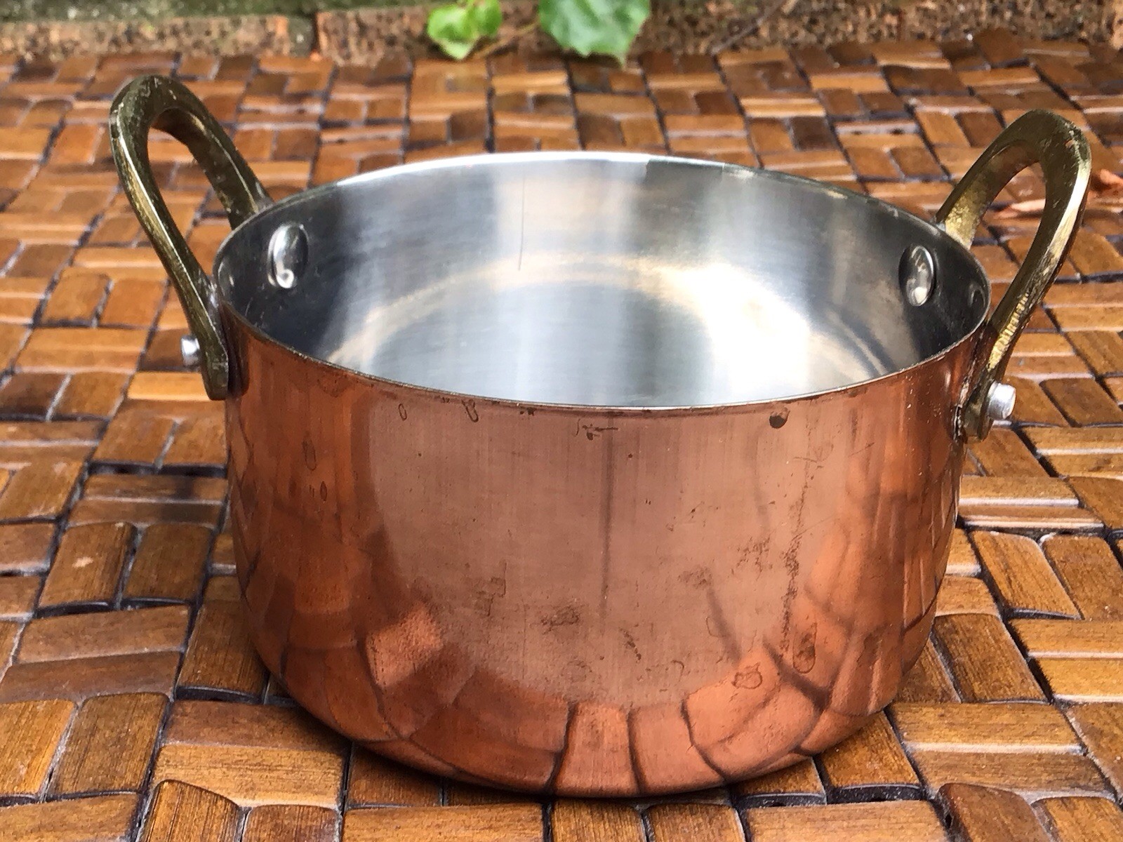 Crofton Small Mini Dutch Oven Copper Brass Pot 4 3/4″ Diameter