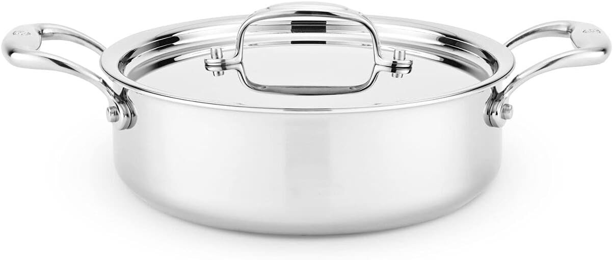 Heritage Steel Titanium Series Cookware Stainless Steel 2.5Qt Sauteuse Pan + Lid