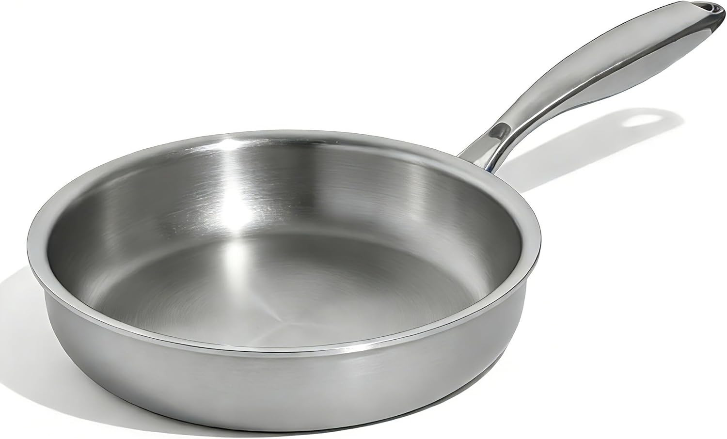 5 Ply Stainless Steel Frying Pan 8 Inch, Non Toxic Professional Stainless Steel