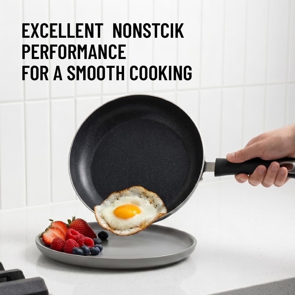 3-Piece Nonstick Frying Pan Set – Induction Compatible Skillets, 8″, 9.5″, 11″ O