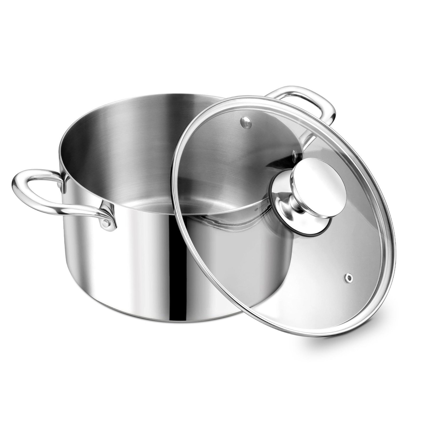 5 Quart Tri-Ply Stainless Steel Stock Pot with Lid – Induction & All Stoves, Dis