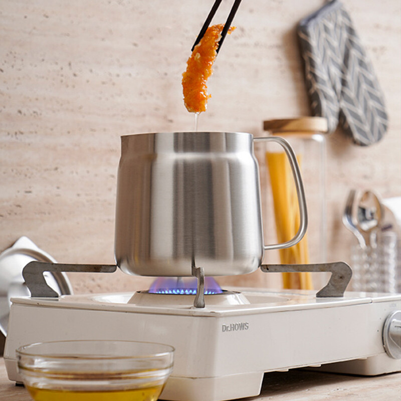 2-in-1 304 Stainless Steel Multifunctional Oil Strainer Pot Kitchen Deep Fryer