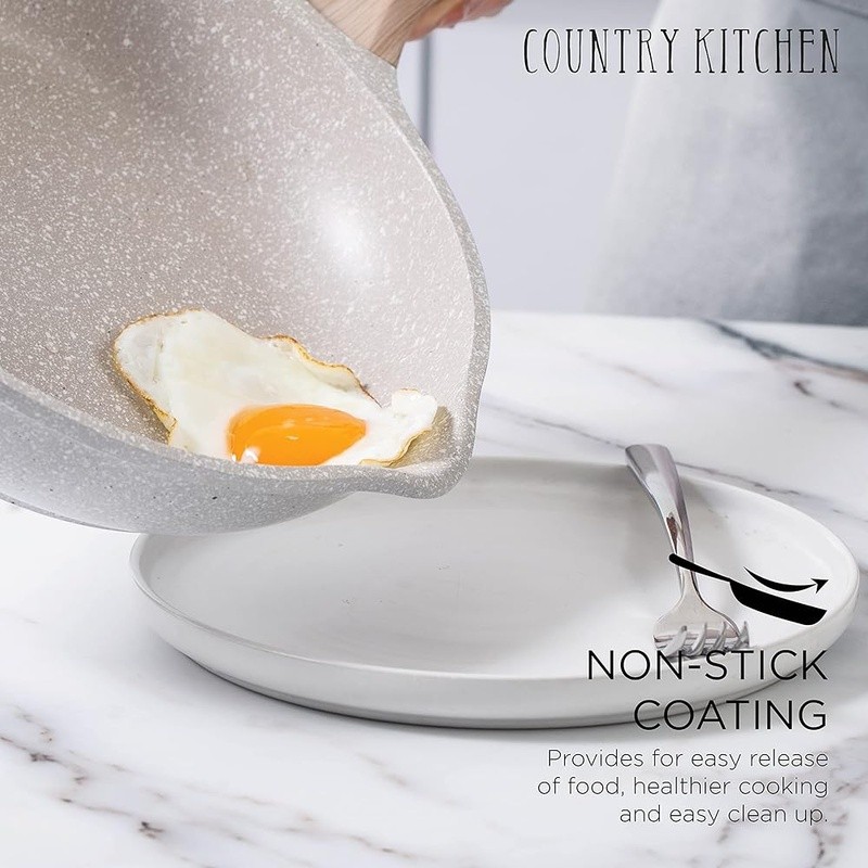 Nonstick Cast Aluminum Cookware Set W/ Bakelite Handles Easy Cleanup & Cooking