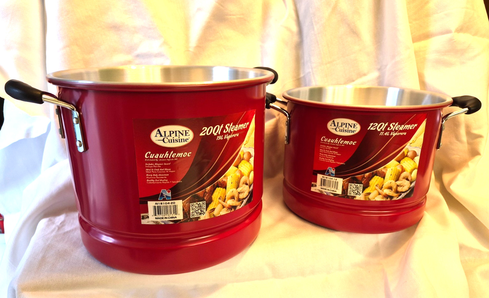 New in Open Box Red Alpine Cuisine 20qt /12qt Steamer 19L/11.4L Vaporera set