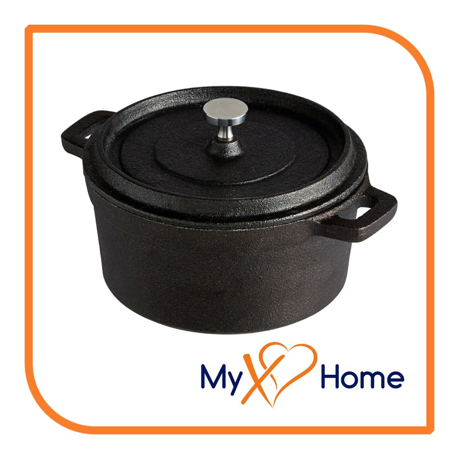16 oz. Pre-Seasoned Mini Cast Iron Pot with Cover (4 Pots) by MyXOHome