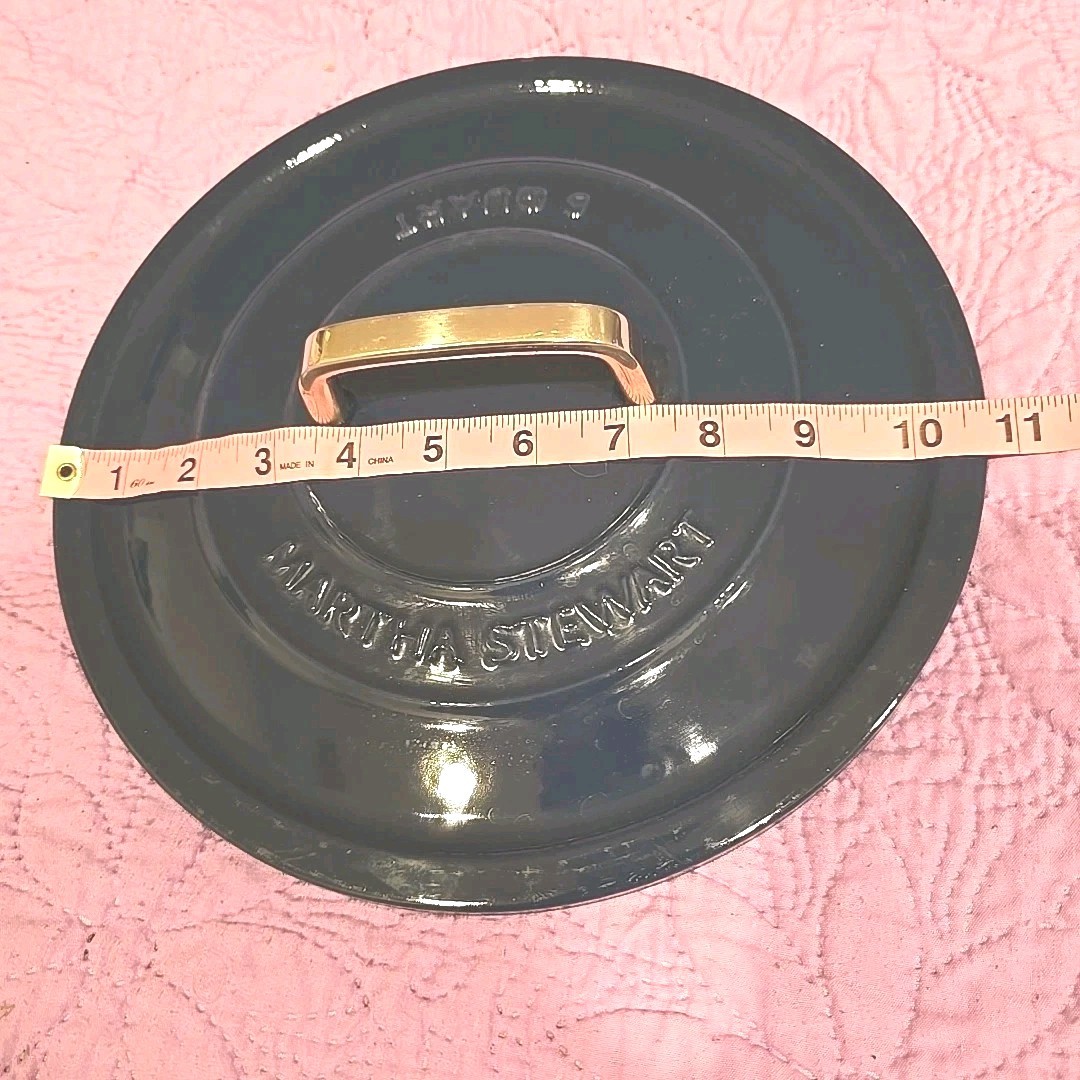Martha Stewart Collection BLUE Enameled Cast Iron 6 Qt. Round Lid ONLY, Heavy