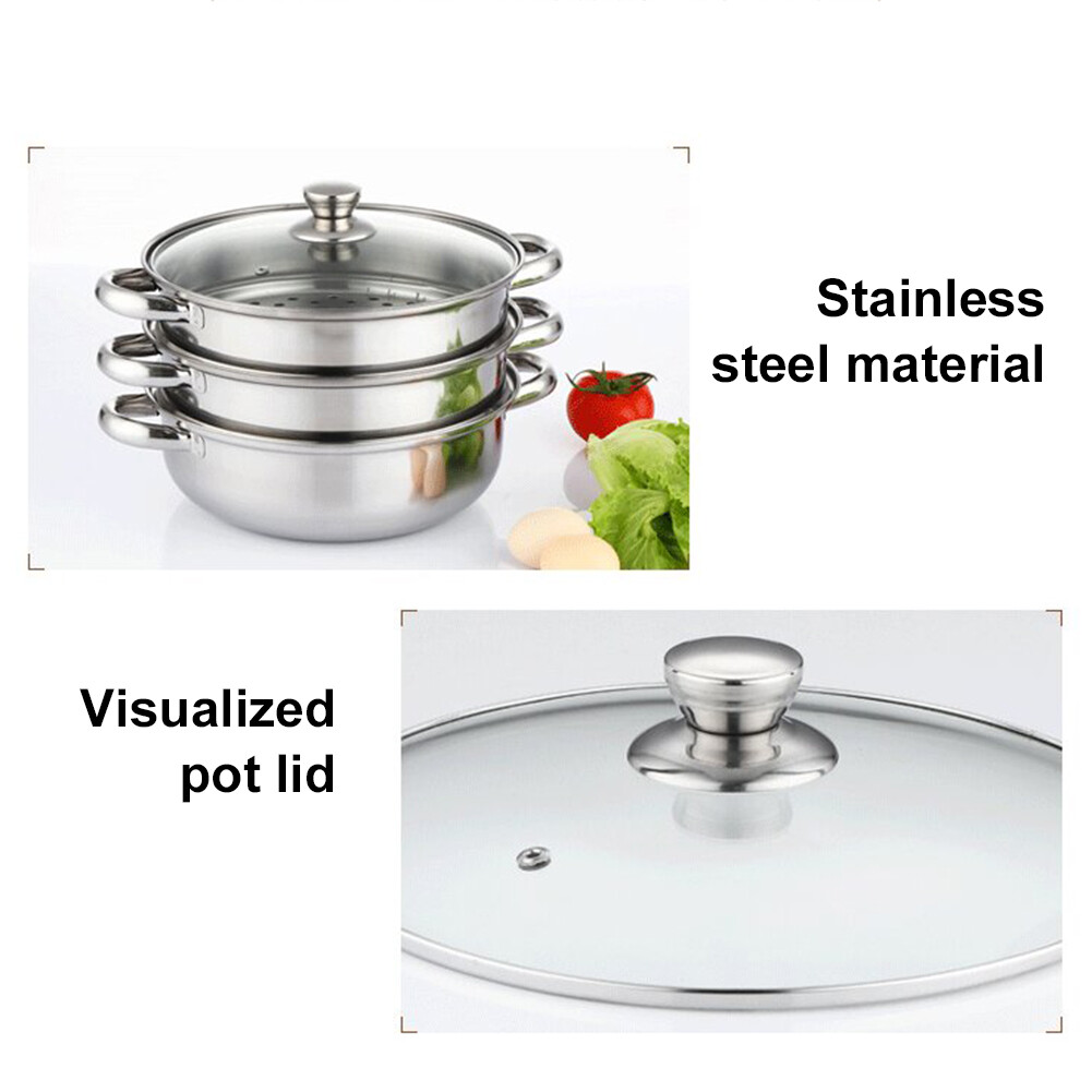 3-Tier Stainless Steel Steamer – Versatile Cooking for Home & Commercial Use USA