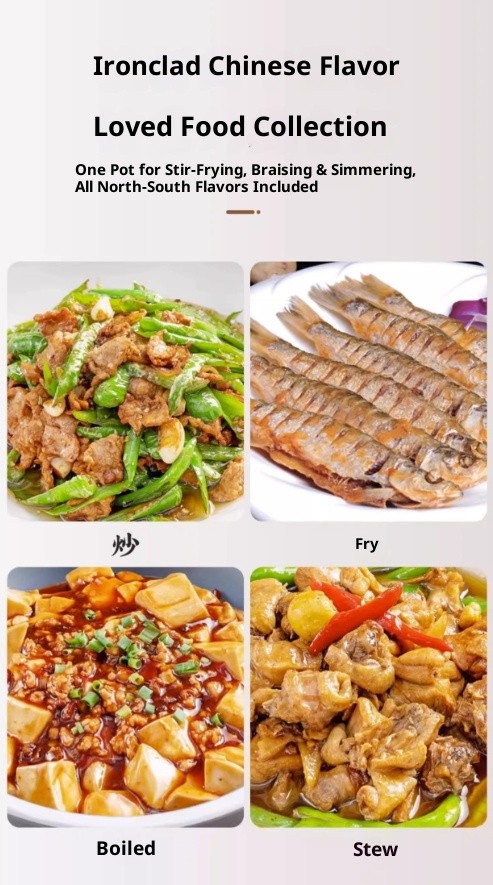 32/34/36CM Wooden Handle Iron Wok Non-Stick Stir Fry Pans Gas Stove Induction AU